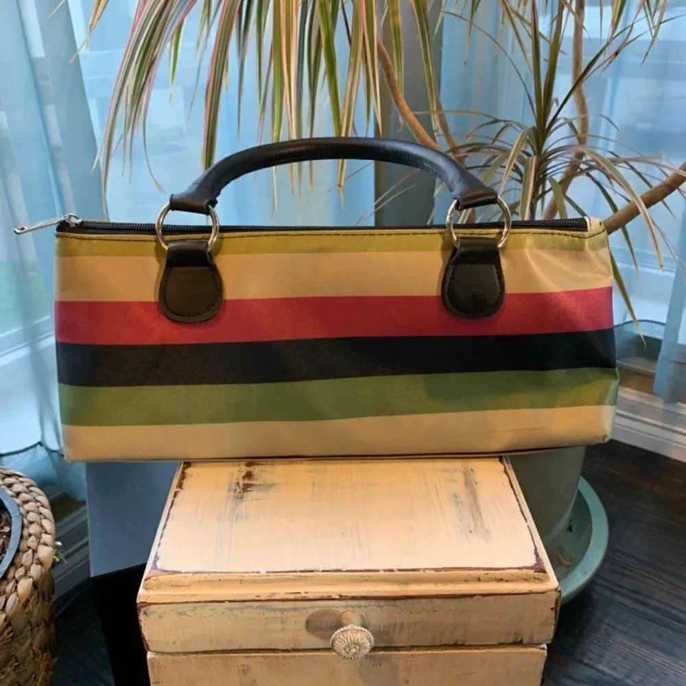 Primeware Nautical Stripe Insulated Single Bottle Wine Clutch